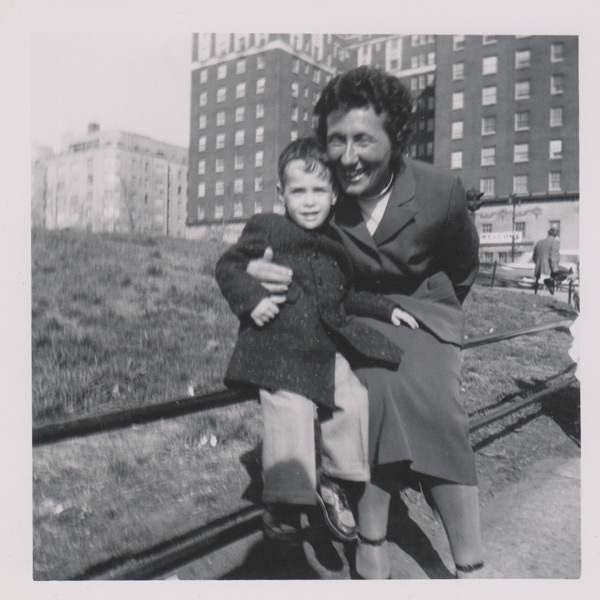 Nana Gertude Sheft holding Bob at 2 1/2 years old, 1954